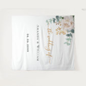 Tenture Monogramme floral de verdure d'eucalyptus de maria (Devant (Horizontal))