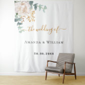 Tenture Monogramme floral de verdure d'eucalyptus de maria (En situation)