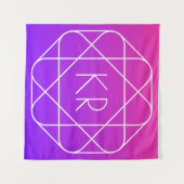 Tenture Monogramme géométrique cool | Magenta Violet Pourp (Devant (Horizontal))