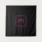 Tenture Monogramme Initial De Style Moderne | Rose Et Noir (Devant (Horizontal))