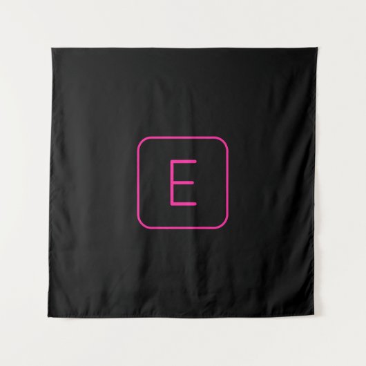 Tenture Monogramme Initial De Style Moderne | Rose Et Noir (Devant)
