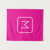 Tenture Monogramme Initial Simple & Moderne | Rose & Blanc (Devant (Horizontal))