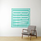 Tenture Monogramme Initiales 3 Modernes Gras | Blanc Sur A (En situation (horizontale))