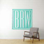 Tenture Monogramme Initiales 3 Modernes Gras | Blanc Sur A (En situation)