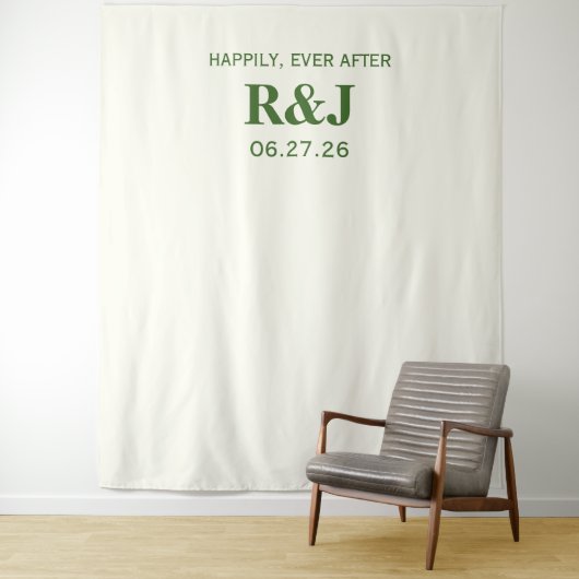 Tenture Monogramme Mariage simple et moderne (En situation)