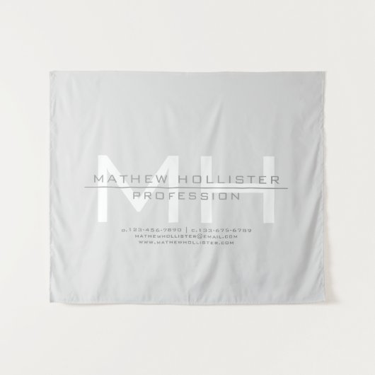 Tenture Monogramme masculin, affaires grises (Devant (Horizontal))