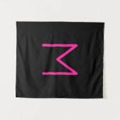 Tenture Monogramme moderne éditable rose et noir (Devant (Horizontal))