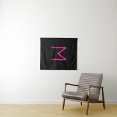 Tenture Monogramme moderne éditable rose et noir (En situation (horizontale))