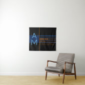Tenture Monogramme Moderne & Formes et Couleurs modifiable (En situation (horizontale))