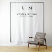 Tenture Monogramme noir et blanc simple Mariage élégant (En situation)