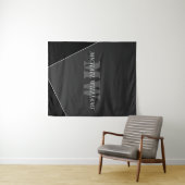Tenture Monogramme noir gris artistique moderne (En situation (horizontale))