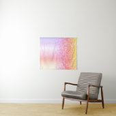 Tenture Monogramme Pailleté Rose Gold Pastel Arc-en-Ciel V (En situation (horizontale))