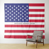 Tenture Monogramme patriotique rouge blanc bleu du drapeau (En situation (horizontale))