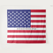 Tenture Monogramme patriotique rouge blanc bleu du drapeau (Devant (Horizontal))