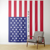 Tenture Monogramme patriotique rouge blanc bleu du drapeau (En situation)