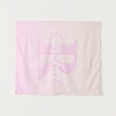 Tenture Monogramme personnalisable | Ombre de la pêche et  (Devant (Horizontal))