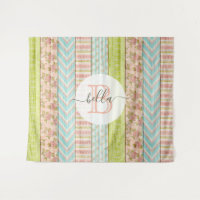 Monogramme personnalisé avec roses en style shabby