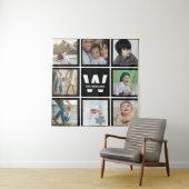 Tenture Monogramme photo Instagram noir et blanc (En situation)