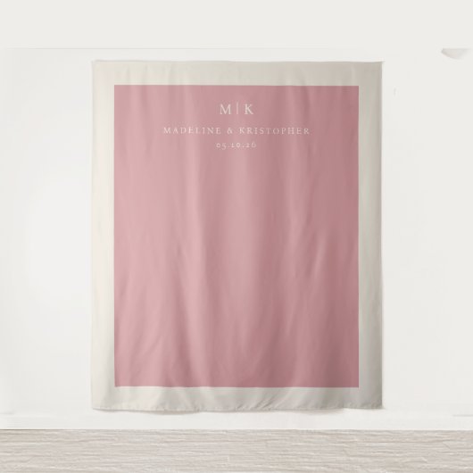 Tenture Monogramme Rose Élégant (Devant)