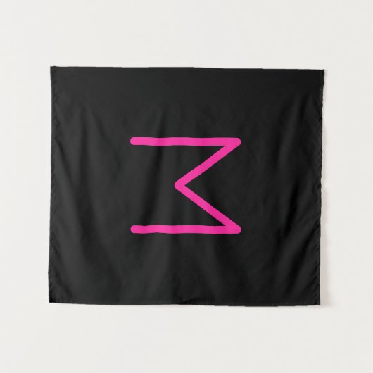 Tenture Monogramme rose et noir moderne modifiable (Devant (Horizontal))