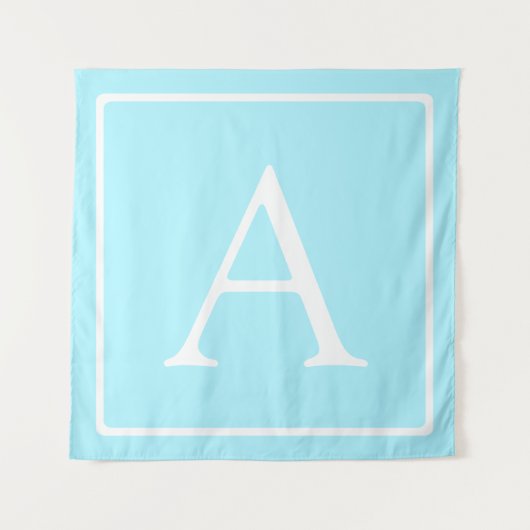 Tenture Monogramme simple bleu ciel (Devant)