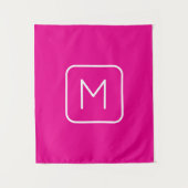 Tenture Monogramme simple et moderne initial | Rose et bla (Devant)
