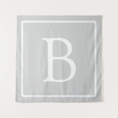 Tenture Monogramme simple gris clair (Devant)