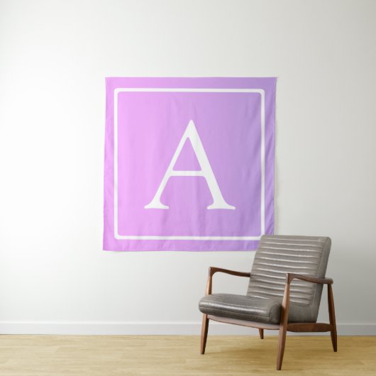 Tenture Monogramme simple | Ombre subtil rose/violet (En situation)