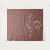 Tenture Monogramme Terracotta Mariage (Devant (Horizontal))
