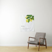 Tenture Monogrammes Citron Branche de Citrus Fleurs de Mar (En situation)