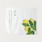 Tenture Monograms Lemon Citrus Branch Greenery Wedding  (Devant (Horizontal))