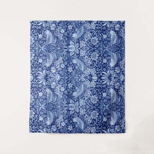 Tenture Monotone bleu de fraises Thief, William Morris (Devant)