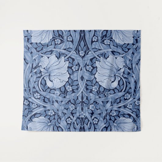 Tenture Monotone bleu Pimpernel, William Morris (Devant (Horizontal))