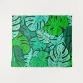 Tenture Monstera grunge laisse #2 grand (Devant (Horizontal))