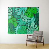 Tenture Monstera grunge laisse #2 grand (En situation (horizontale))