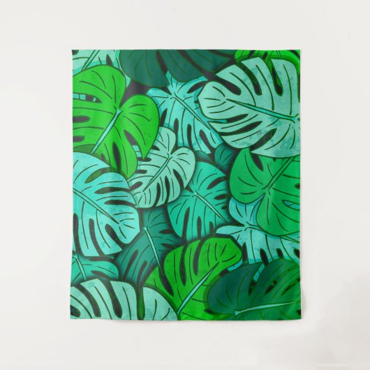 Tenture Monstera grunge laisse #2 grand (Devant)