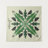 Tenture Monstera Mandala plante Botanique Vert Nom (Devant (Horizontal))