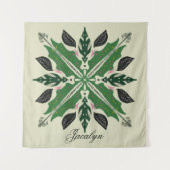 Tenture Monstera Mandala plante Botanique Vert Nom (Devant)