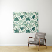 Tenture Monstera Mood - Tropical Leaf Motif Tapes Fabric (En situation (horizontale))