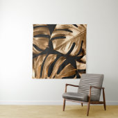 Tenture Monstère d'or feuille motif (En situation (horizontale))