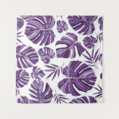 Tenture Monstère violet tropicale feuilles sans couture mo (Devant (Horizontal))