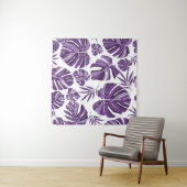 Tenture Monstère violet tropicale feuilles sans couture mo (En situation (horizontale))