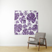 Tenture Monstère violet tropicale feuilles sans couture mo (En situation)