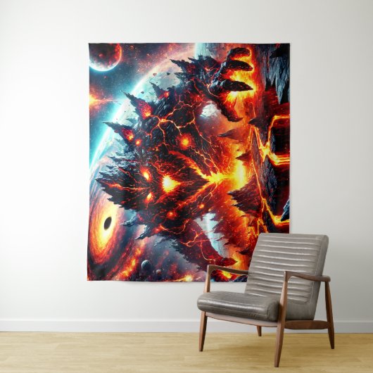 Tenture Monstre Lava (En situation)