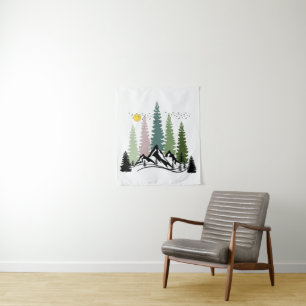 TENTURE MONTAGNE ET ARBRES CALME NATURE