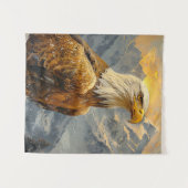 Tenture Montagnes d'aquarelle d'aigle chauve (Devant (Horizontal))