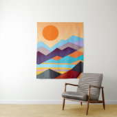 Tenture Montagnes du Sud-Ouest Abstrait géométrique (En situation)