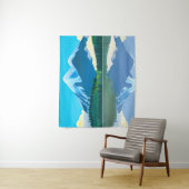 Tenture Montagnes enneigées reflétées dans un lac (En situation)