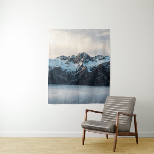 Tenture Montagnes et brouillard (En situation)