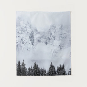 Tenture Montagnes neigeuses et forêt d'épinettes